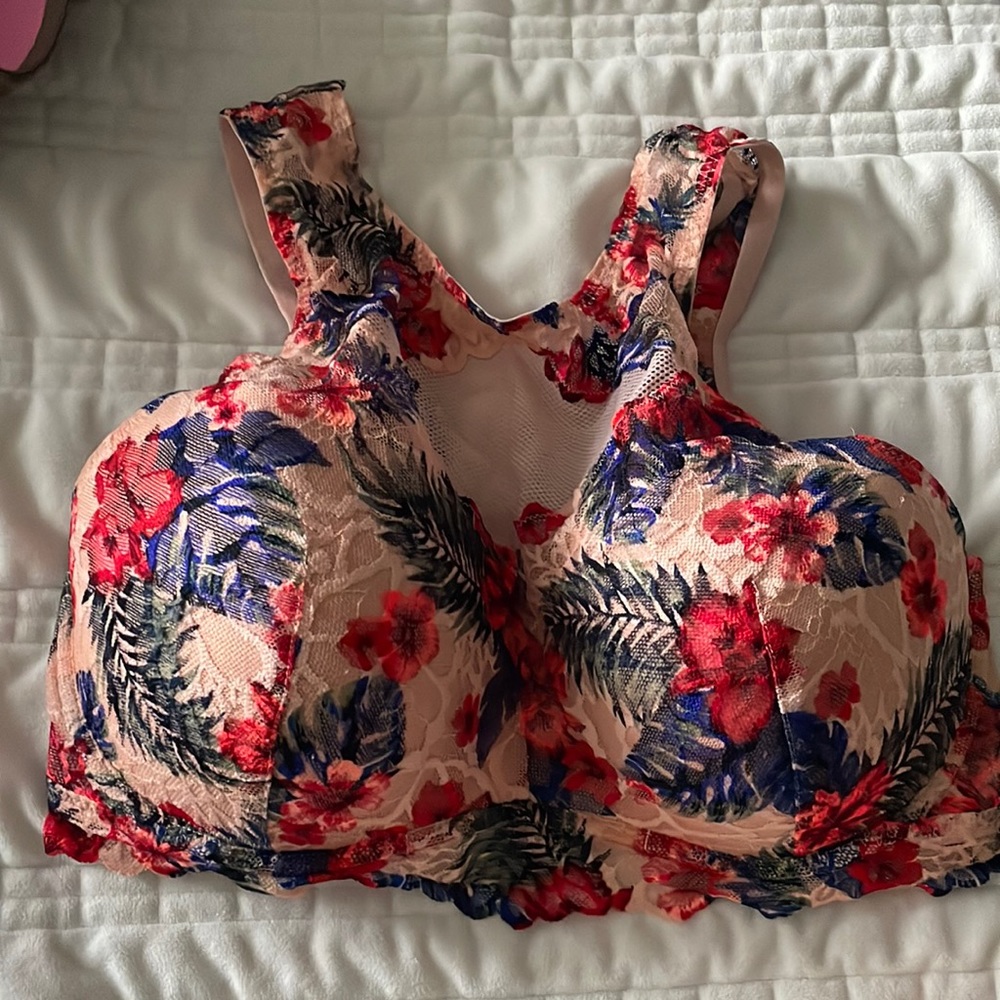 PINK floral push up bralette